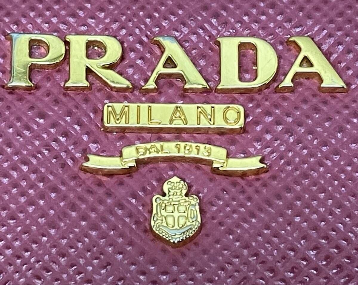  PRADA ラウンドファスナー 1 ML 506 サフィアーノ ギャランティカードあり 箱あり 二つ折り財布 折り財布