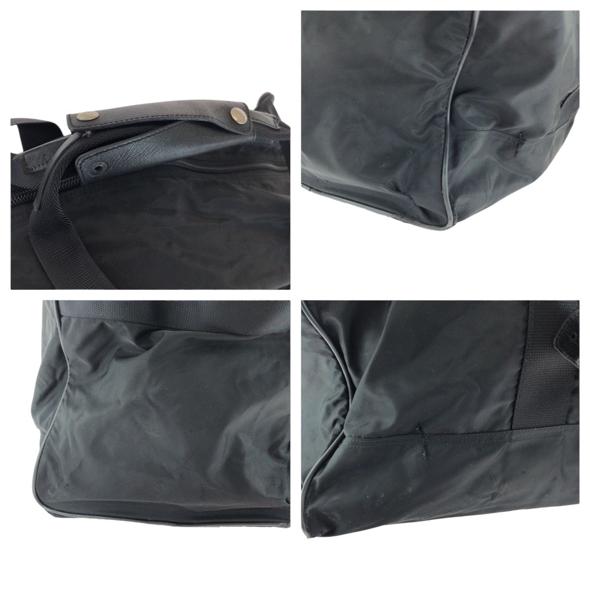 グラスプラダ ボストンバッグ 三角ロゴ ビジネス 男女兼用テスートナイロン PRADA（プラダ） ナイロン テスート×サフィアーノ ボストンバッグ