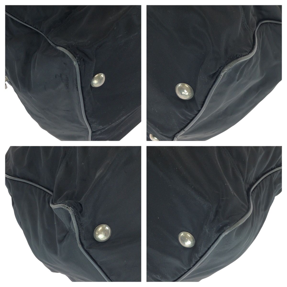 PRADA プラダ テスート 三角ロゴプレート ブラック 黒 シルバー金具