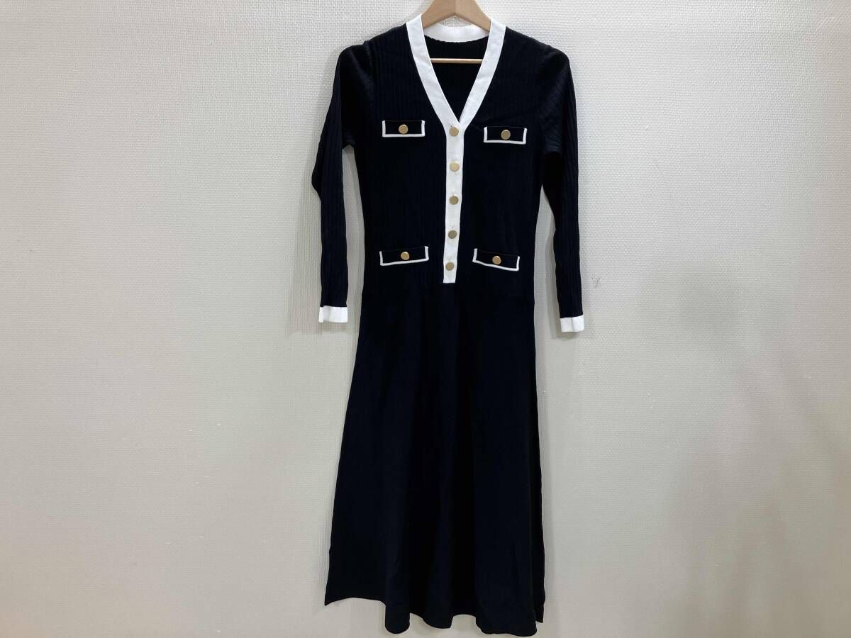 Diagram GRACE ニットワンピース 長袖ワンピース ロングワンピース ワンピース 黒 36 春