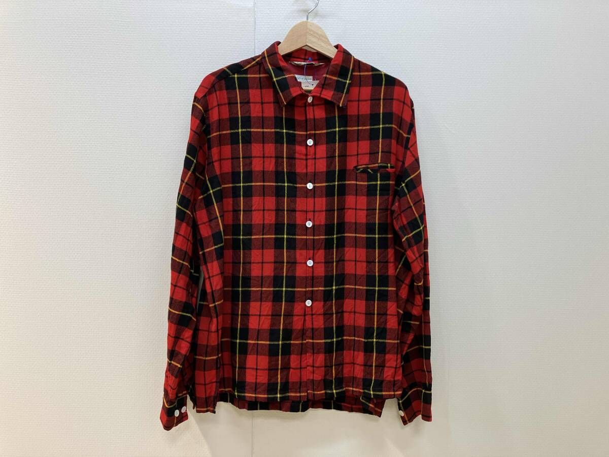McGREGOR マックレガー 長袖シャツ ウールチェックシャツ サイズML 赤 レッド チェック柄 ウール メンズ 50 s～60 s 三角タグ
