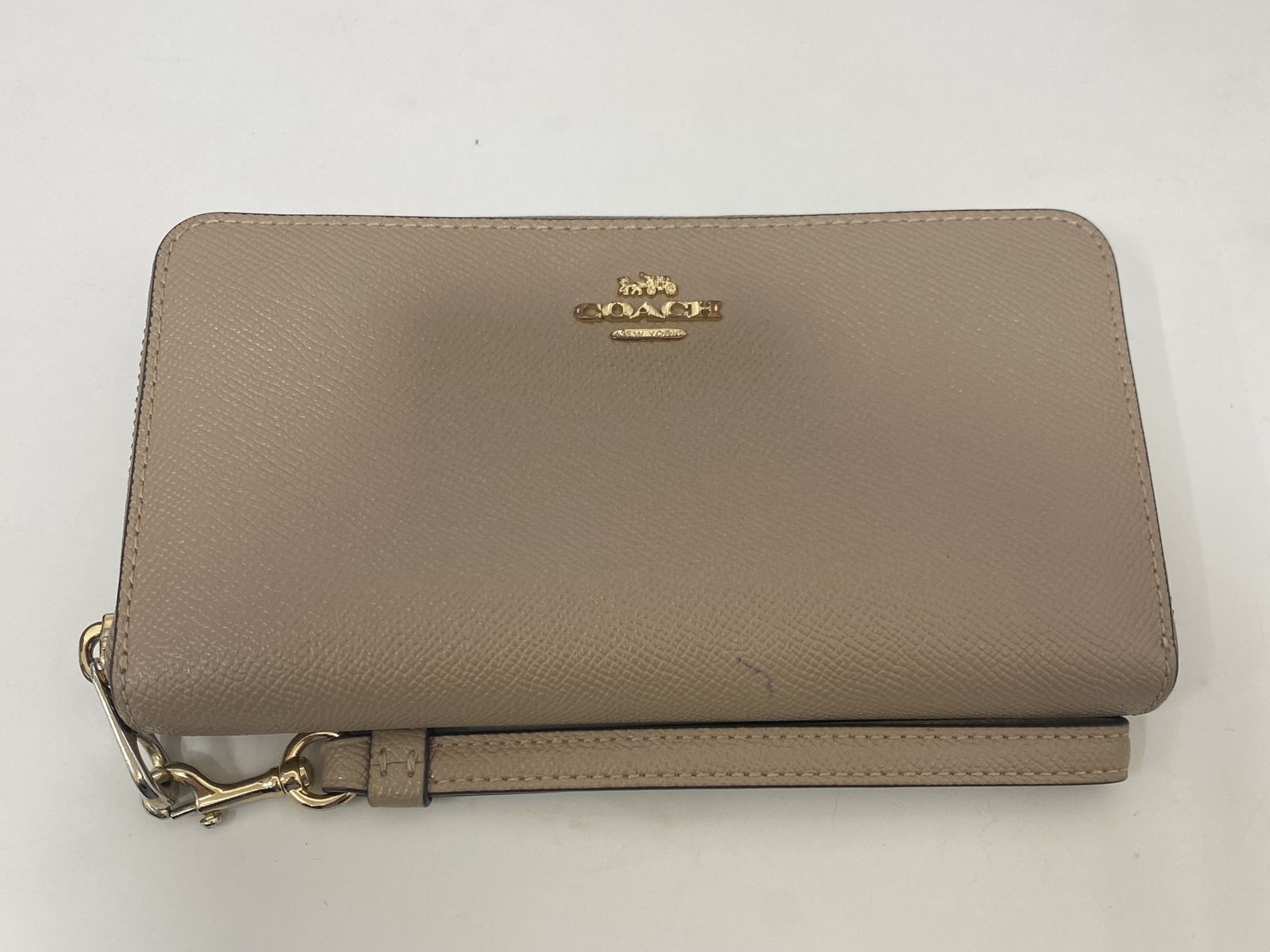 COACH コーチ ラウンドファスナー 長財布 C 3441 ベージュ SKH 7029