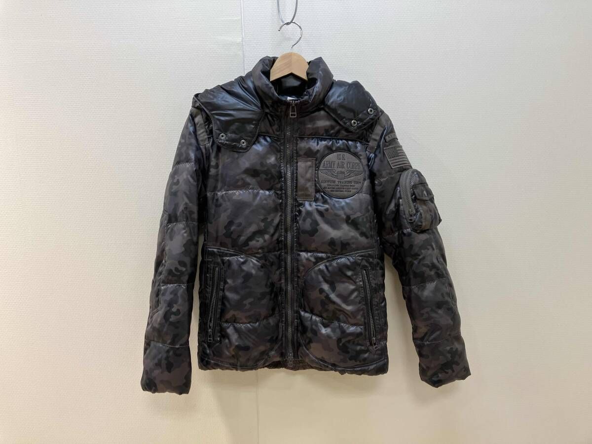 AVIREX アヴィレックス ダウンジャケット 中綿ポリエステル カモミリタリーパディングジャケット Mサイズ 6132100