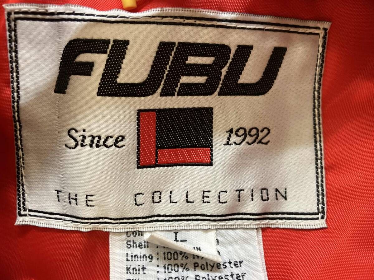 FUBU フブ スタジアムジャンパー 黒 赤刺繍 スタジャン 古着 