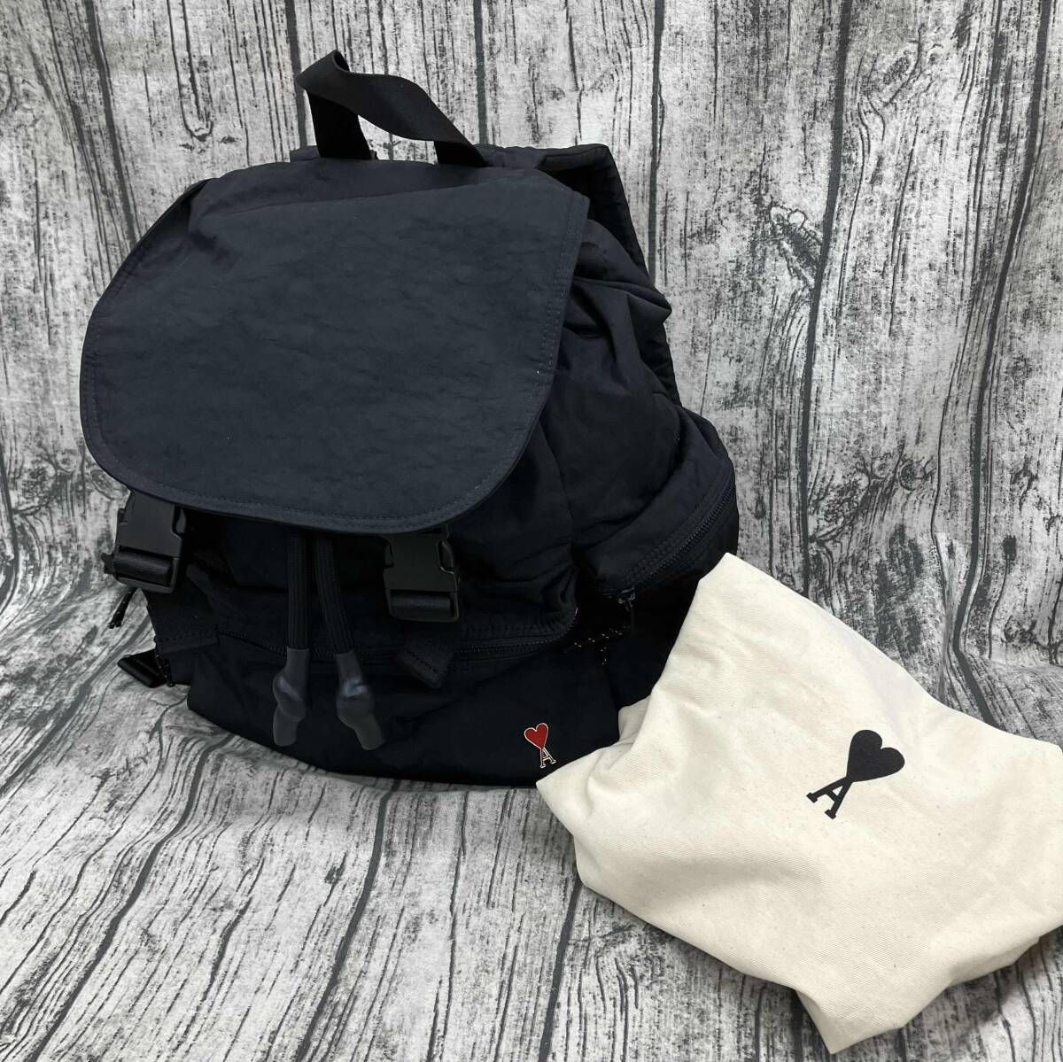 ami paris ナイロン リュック ブラック