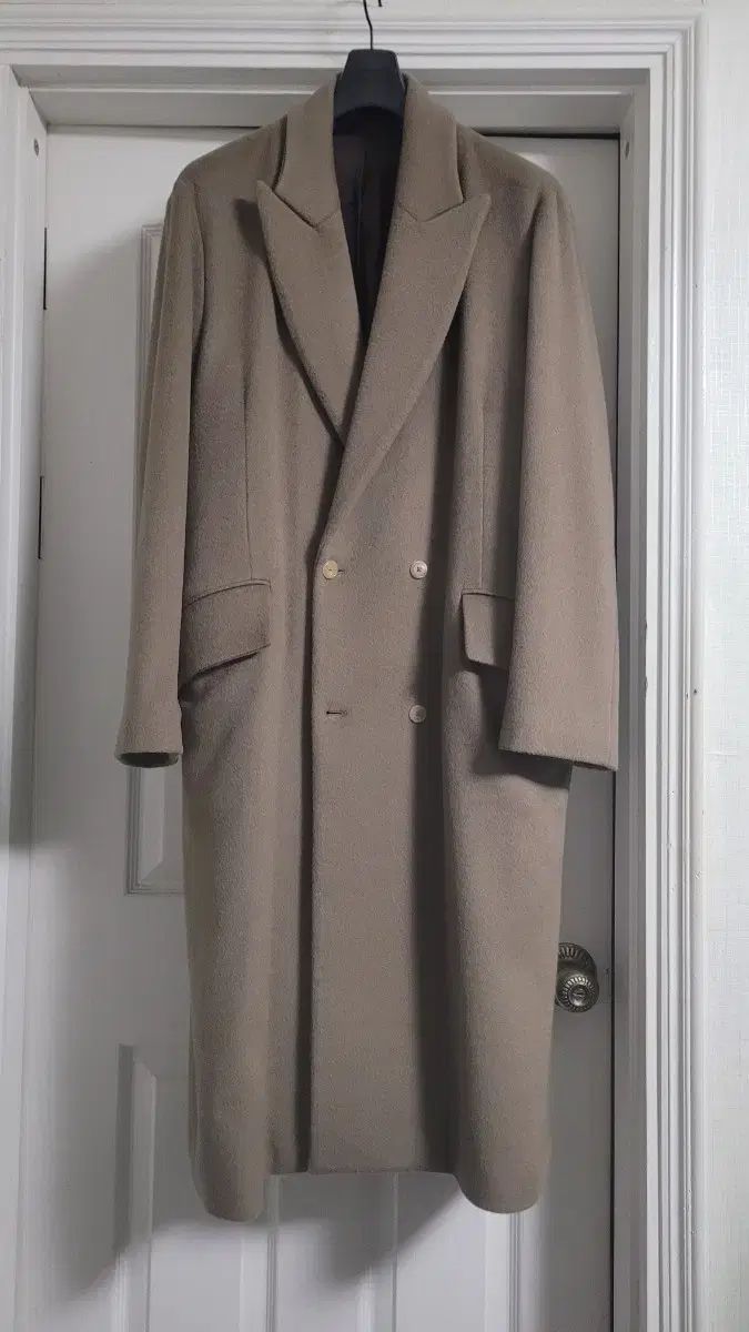 | ダブル ブレステッド コート ダーク ベージュ 2 チェスターコート ジャケット アウター メンズ