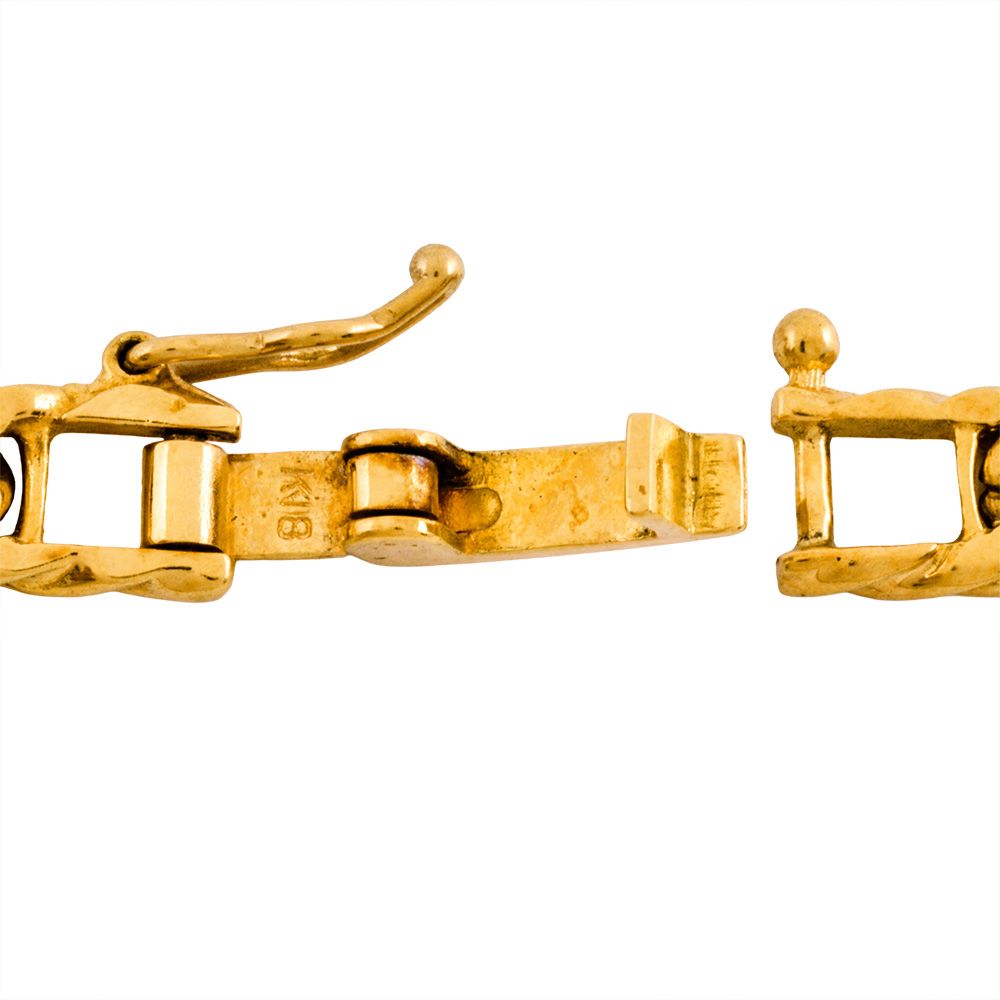 喜平 キヘイ 6面 ダブル ブレスレット K 18 YG 11.2 g 17.5 cm