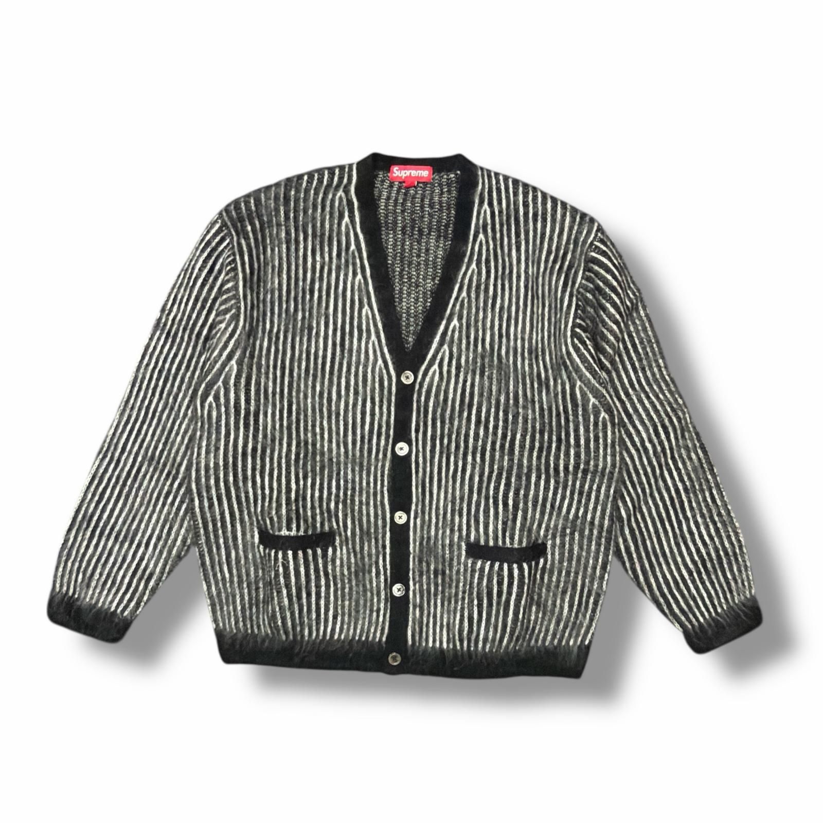♥ Supreme 255 SS 2 Tone Mohair Cardigan 2トーンモヘヤカーディガン ニット セーター シュプリーム ブラック XL 6420 M