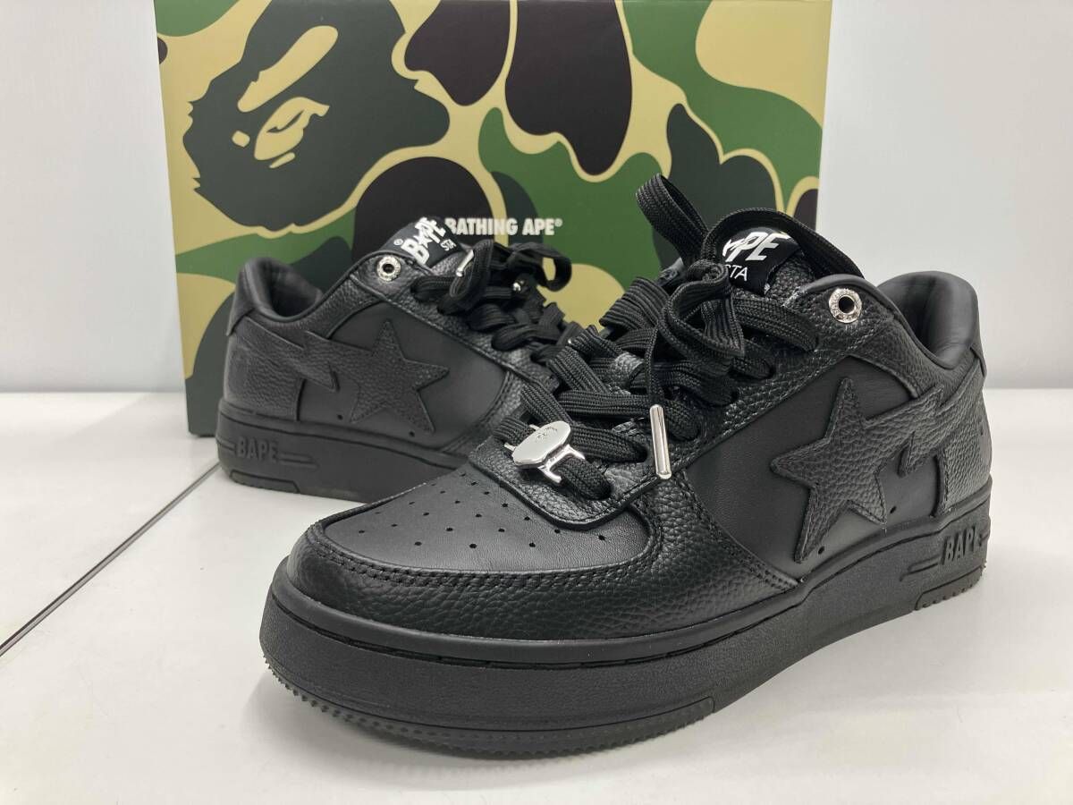 き A BATHING APE アベイシングエイプ BAPE STA ベイプスター ブラック サイズ6 24 cm