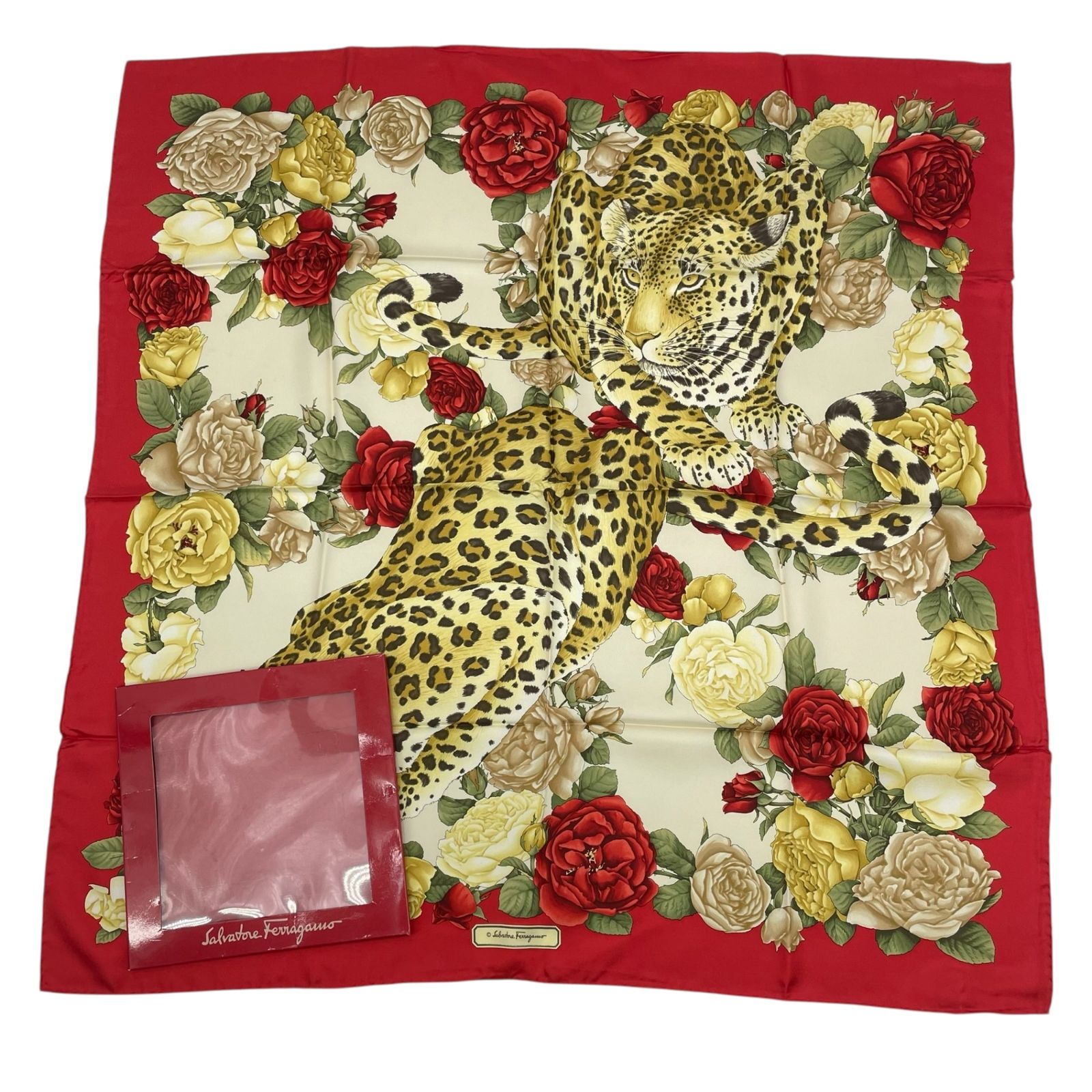 Salvatore Ferragamo サルヴァトーレ フェラガモ スカーフ シルク 花柄 マルチカラー き