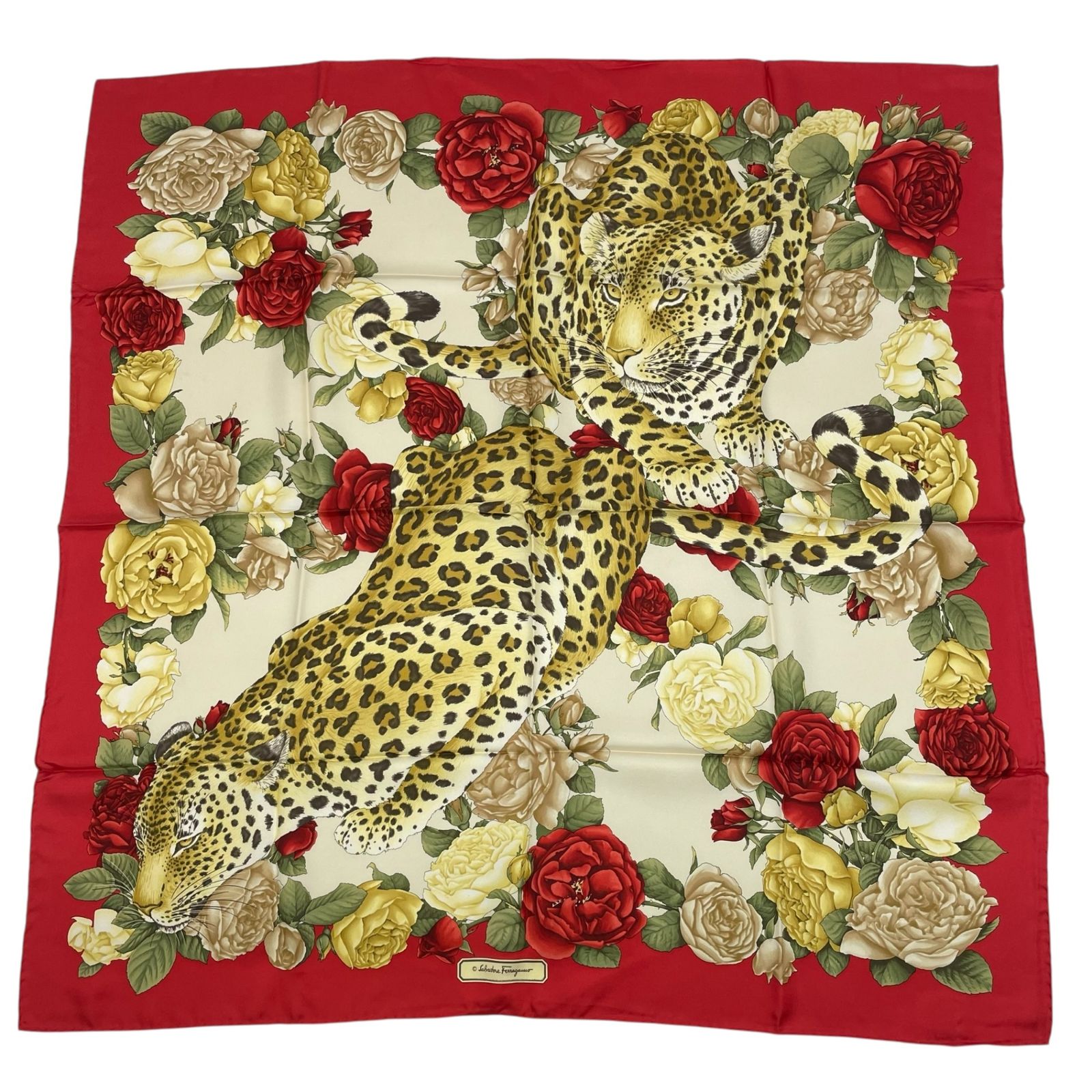 Salvatore Ferragamo サルヴァトーレ フェラガモ スカーフ シルク 花柄 マルチカラー き