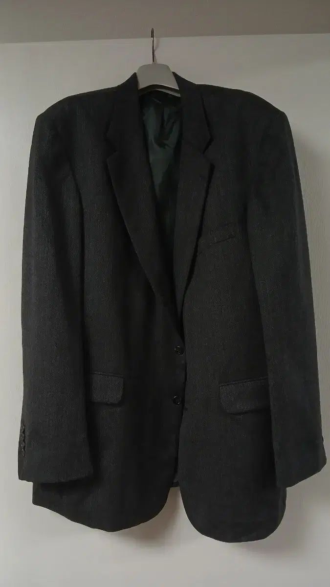 LANDS END DARK GREY メンズ ヘリンボーン スーツ ジャケット 韓国 115