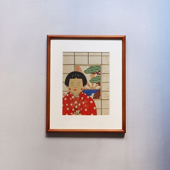 お年玉 高部晴市 ガリ版刷り 21. 額縁