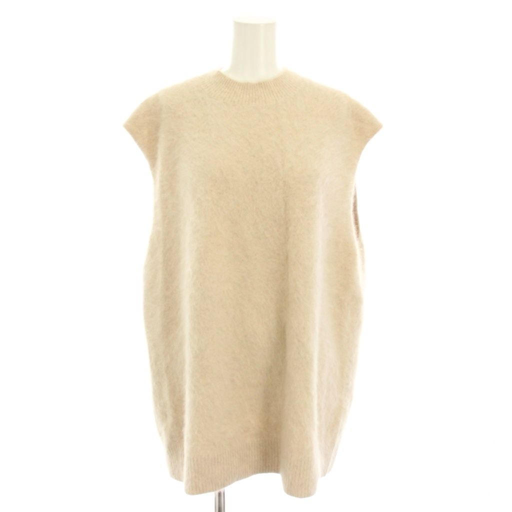 【中古】オーガ ラクーンニットベスト チャイニーズラクーン フォックスファー F ベージュ OHGA-3007 レディース オーガ OHGA ラクーンニットベスト プルオーバー クルーネック