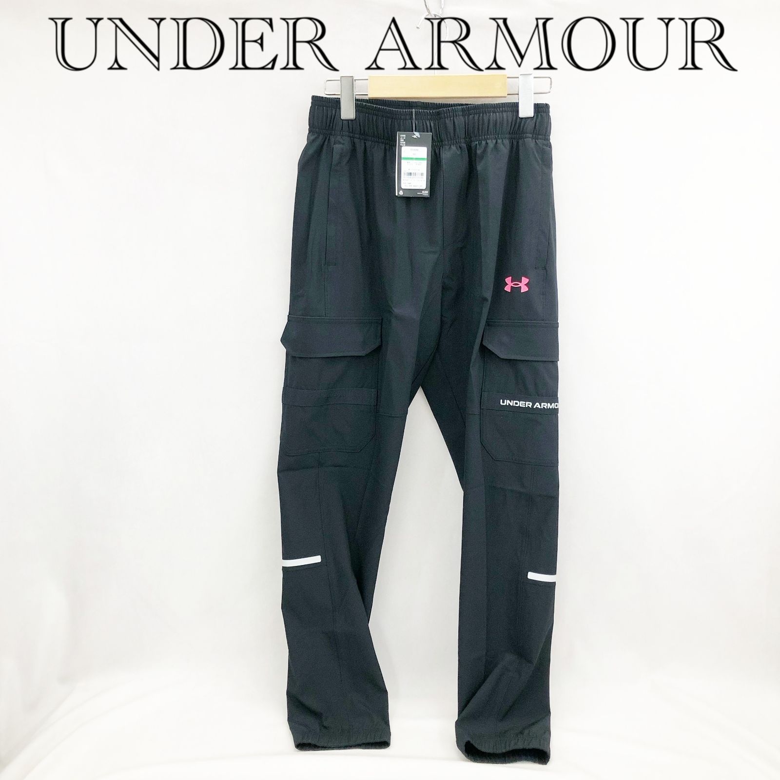 ♥に近い タグ付き UNDER ARMOUR アンダーアーマー 6004966 テック ユーティリティー ウーブン パンツ L ブラック メンズ ファッション _219023