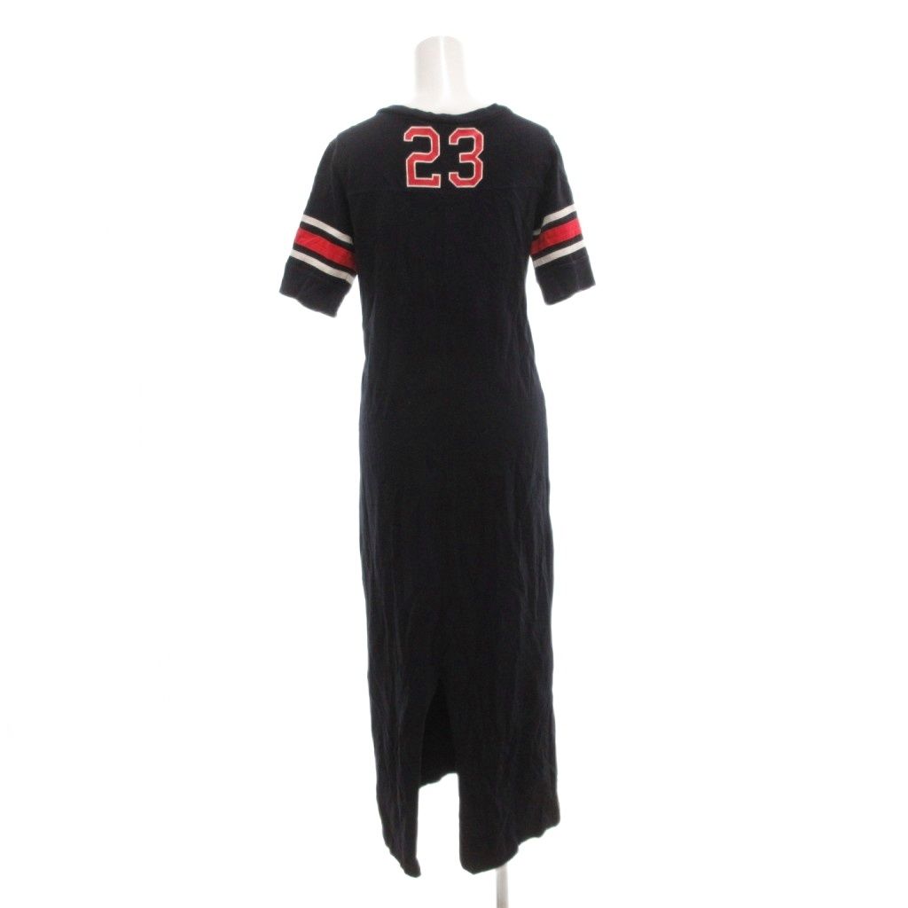 ダナキャランニューヨーク DKNY ヴィンテージ ワンピース マキシ ロング 半袖 紺 ネイビー |AE GY 06