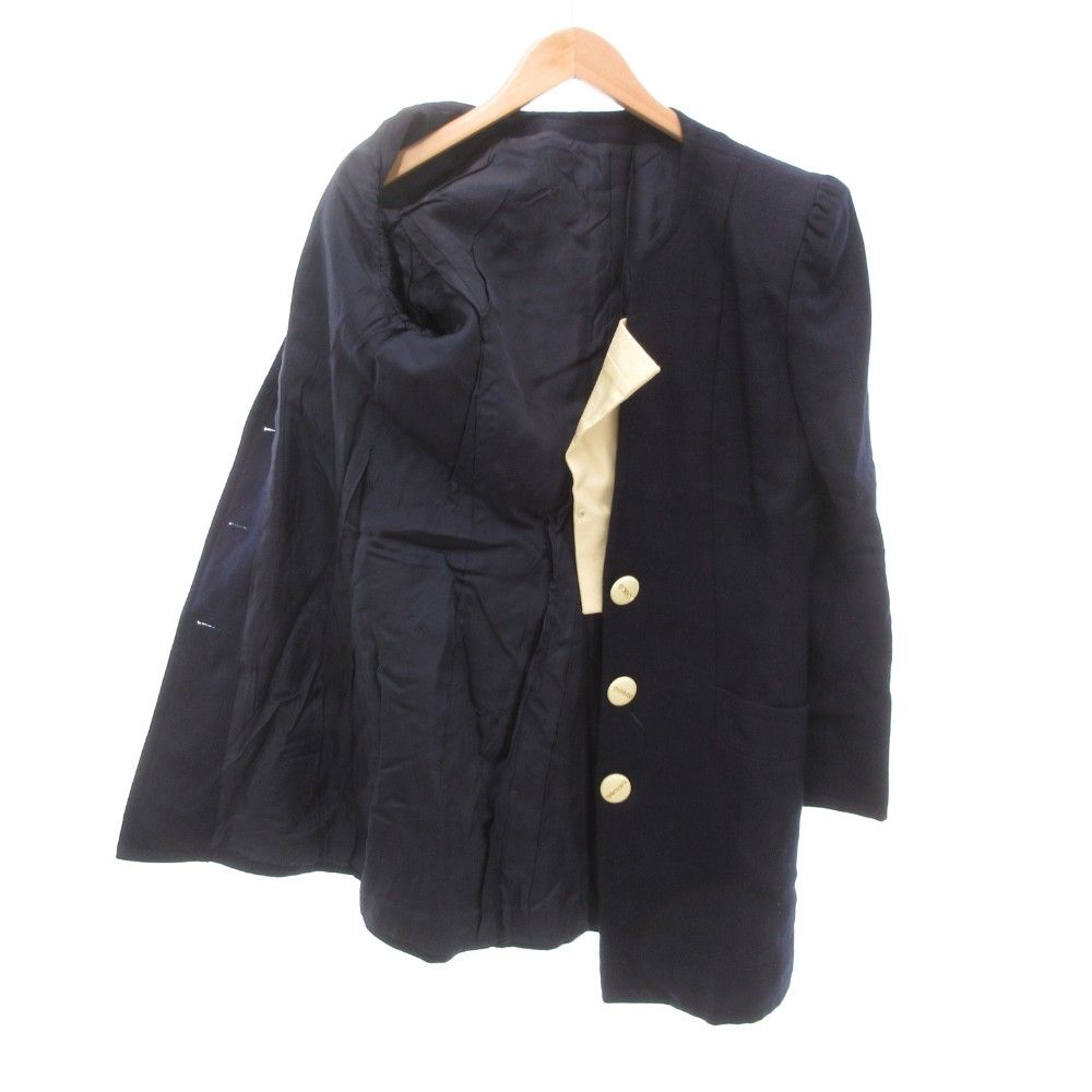 銀座Maggy❣️カラーブロックジャケット　美品 銀座マギー GINZA MAGGY ヴィンテージ ノーカラージャケット 総裏地