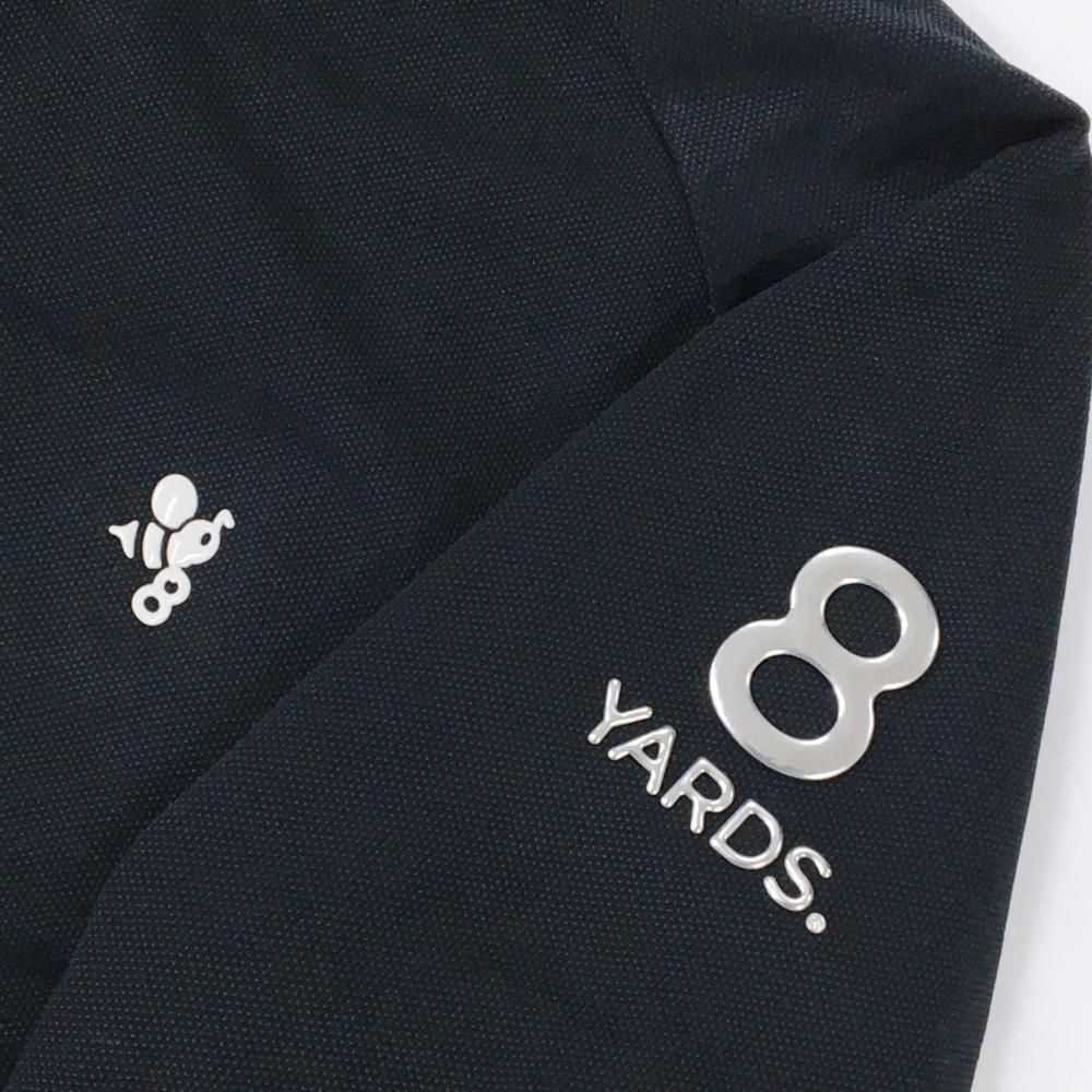 ハチヤーズ ジップパーカー 黒×白 ロゴシルバー 薄手 ジャケット