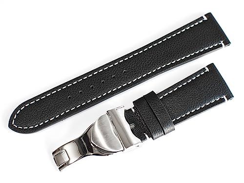 輸入王オリジナル 時計パーツ チューダー チュードル と互換性あり 社外品 ブラックベイ|ぺラゴス 用 ベルト Dバックル付メンズ 時計 交換 牛革 カーフ ブラック 22 mm f 2 d 7 be 1 b