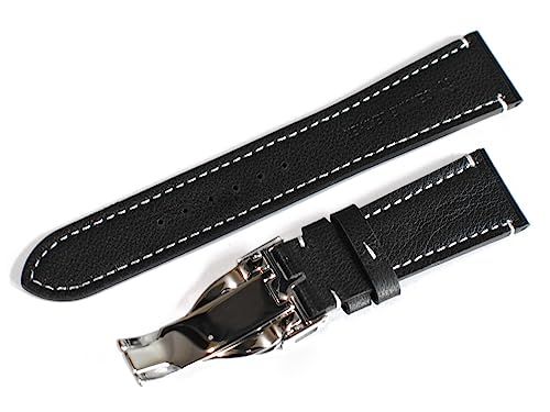 輸入王オリジナル 時計パーツ チューダー チュードル と互換性あり 社外品 ブラックベイ|ぺラゴス 用 ベルト Dバックル付メンズ 時計 交換 牛革 カーフ ブラック 22 mm f 2 d 7 be 1 b