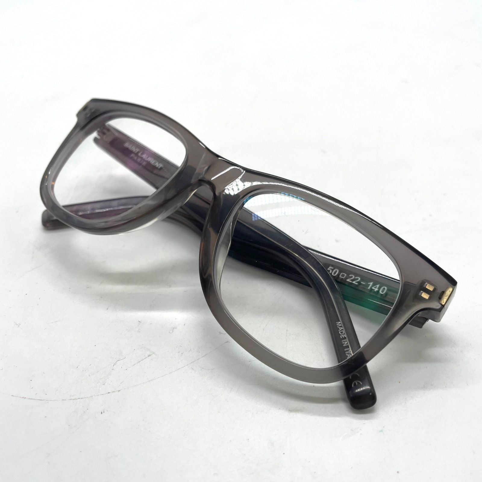 SAINT LAURENT サンローラン メガネ 眼鏡 SL50 度入り グレー 灰 