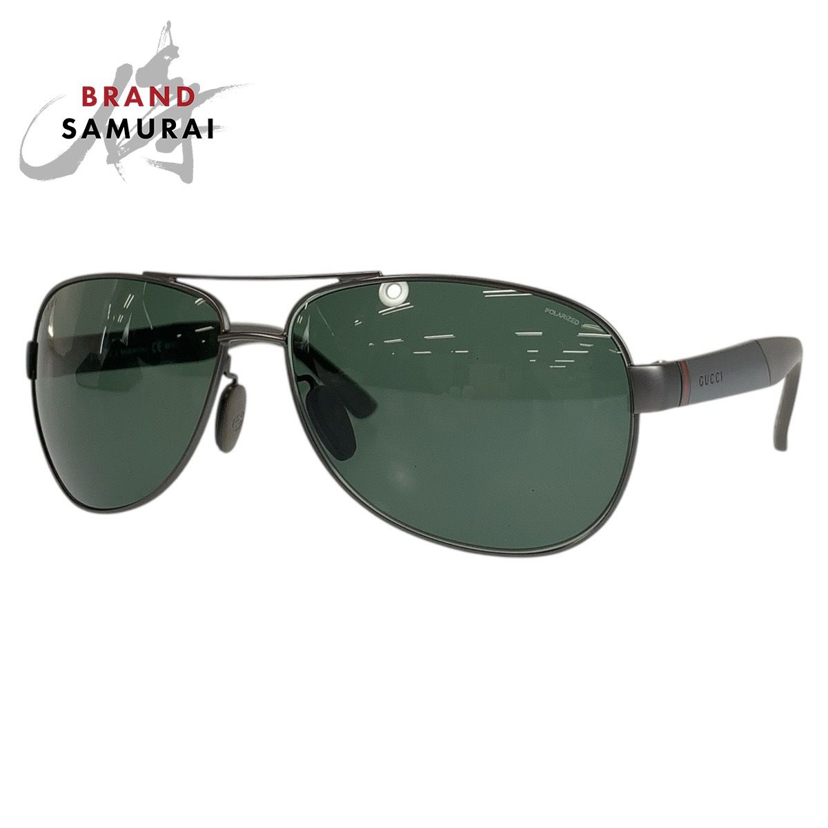 GUCCI グッチ シェリーライン グレー グリーン プラスチック|メタル GG 2229 F|S 8 EBUC 64▫︎14 135 サングラス 偏光レンズ メンズ 506771