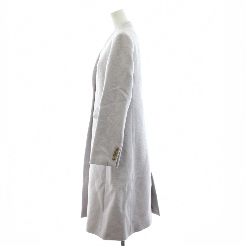 アナイ ANAYI ライトビーバーVカラーコート ノーカラー ロング ウール