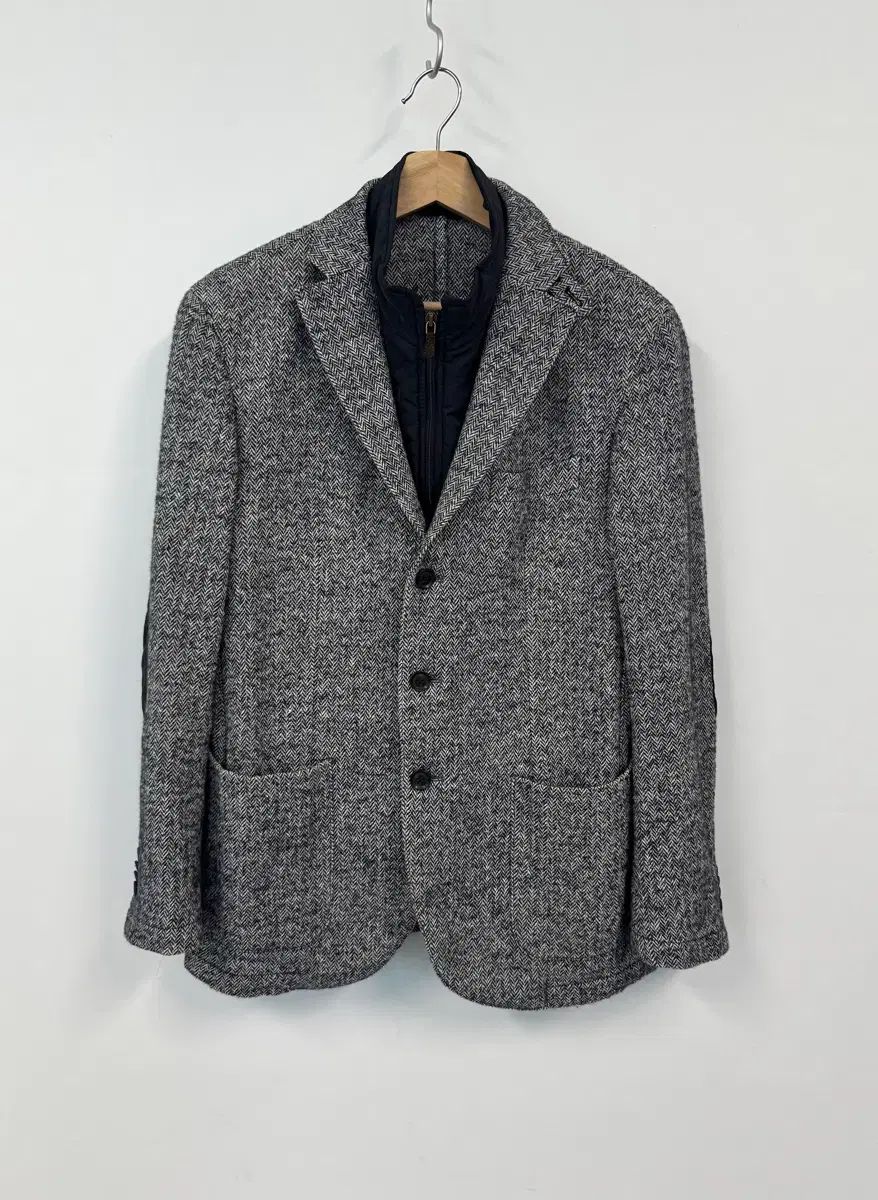 LUBIAM ルビーアム グレー ヘリンボーン テーラード ブレーザー ジャケット 50