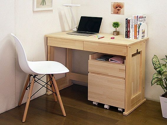 学習机 ハンドメイド天然木パイン材デスク リード ２点セット 勉強机