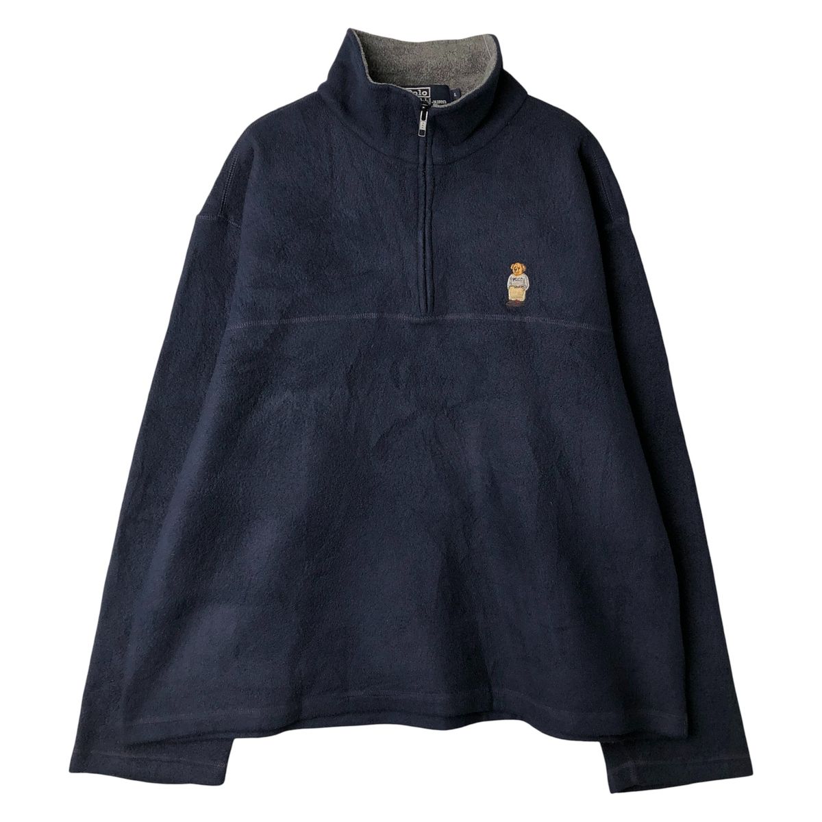 古着 ラルフローレン Ralph Lauren POLO by ハーフジップ ポロベア フリースプルオーバー メンズL相当|eaa 606827
