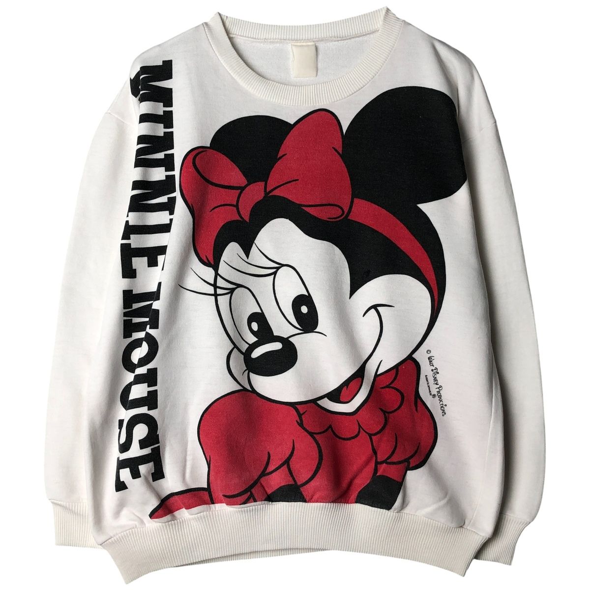 古着 MINNIE MOUSE ミニーマウス 大判プリント キャラクタースウェットシャツ トレーナー メンズL相当|eaa 607125
