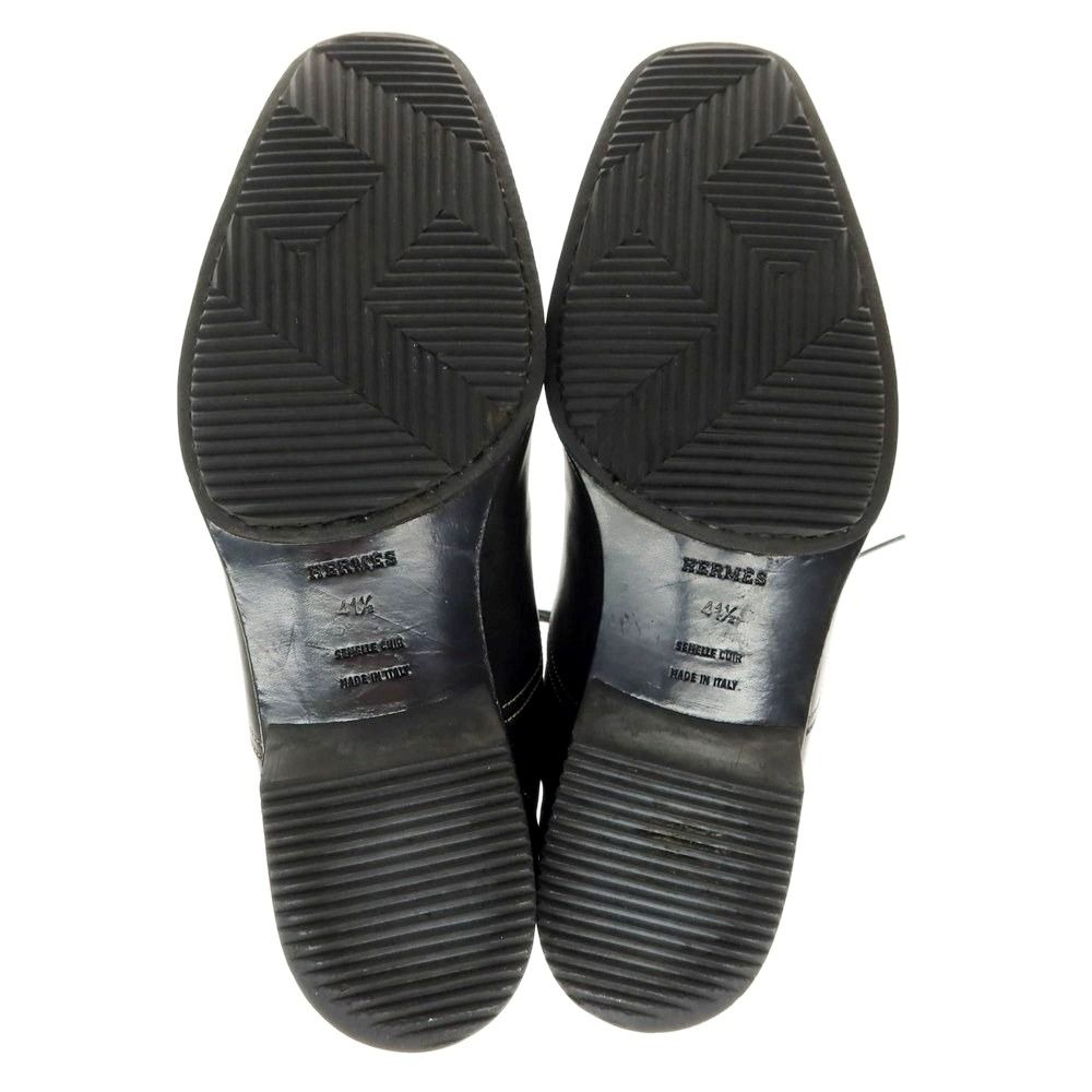  エルメス HERMES レザー ロングブーツ ブラック サイズ41 1|2 メンズ ブーツ 革靴 靴