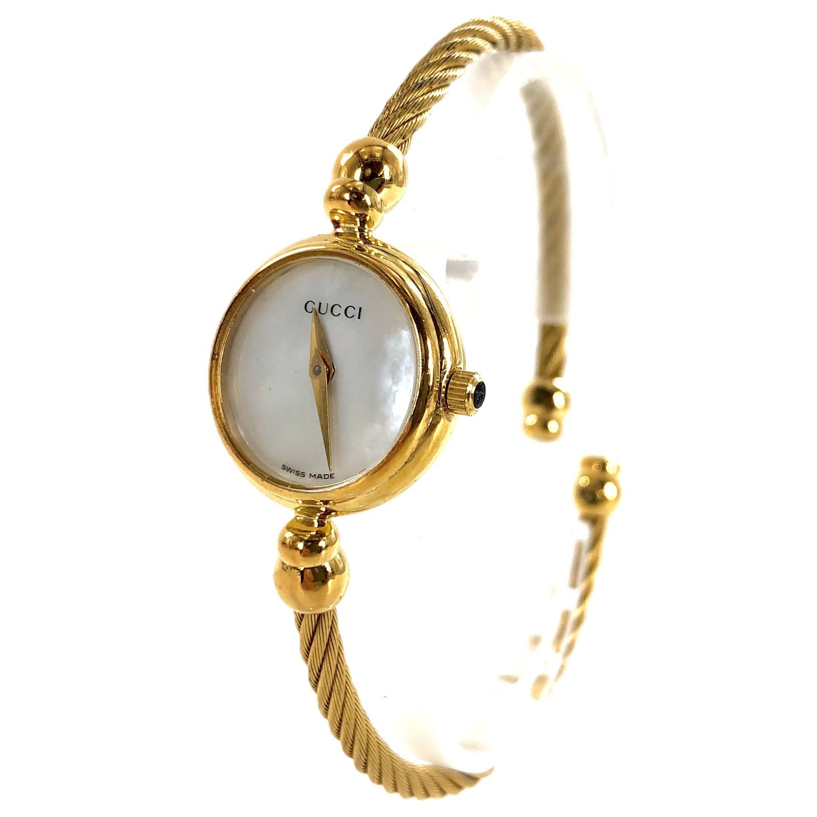 GUCCI グッチ 2700.2.L バングルウォッチ SS/QZ ホワイトシェル文字盤