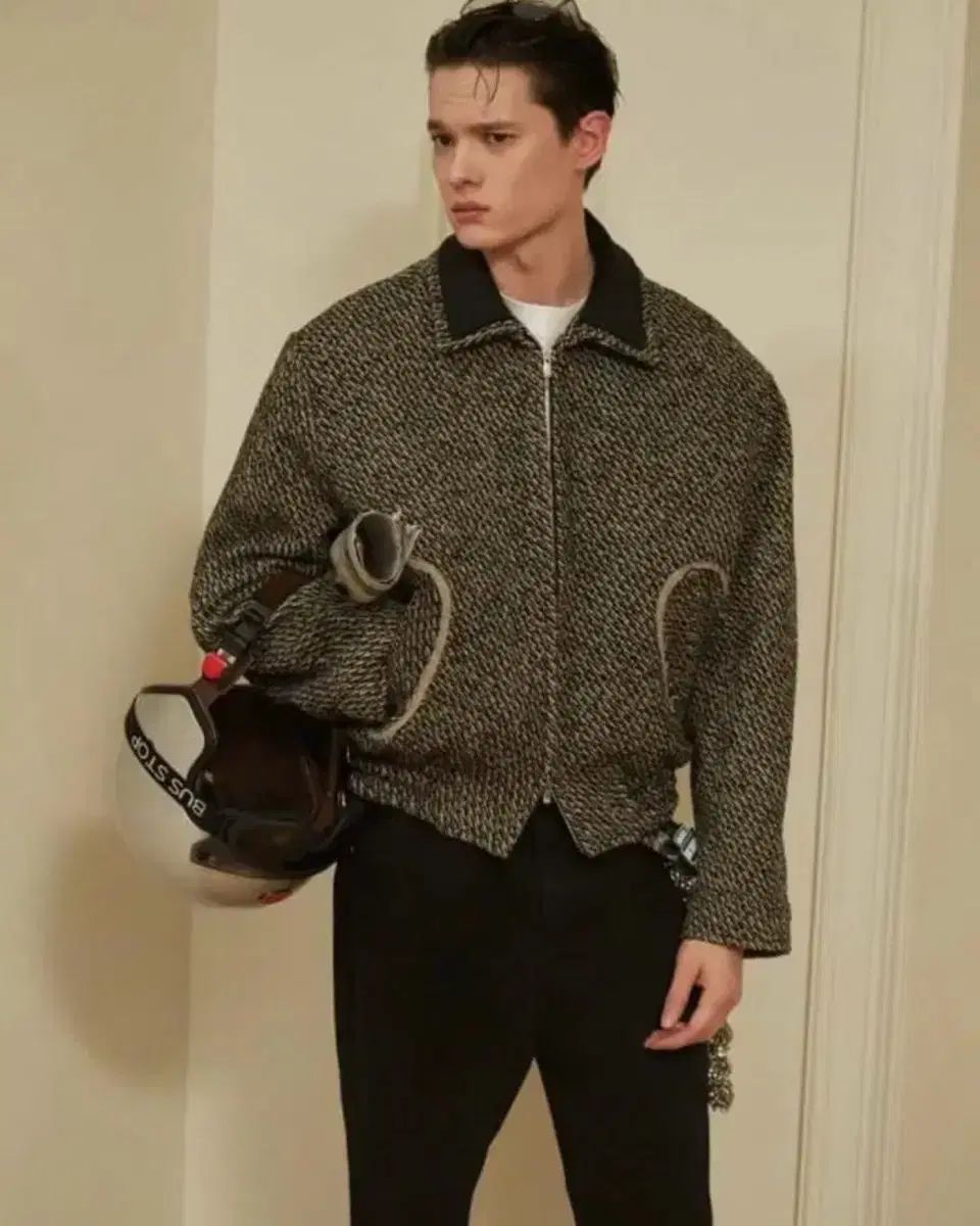 STU ダブル カラ ツイル ジャケット M