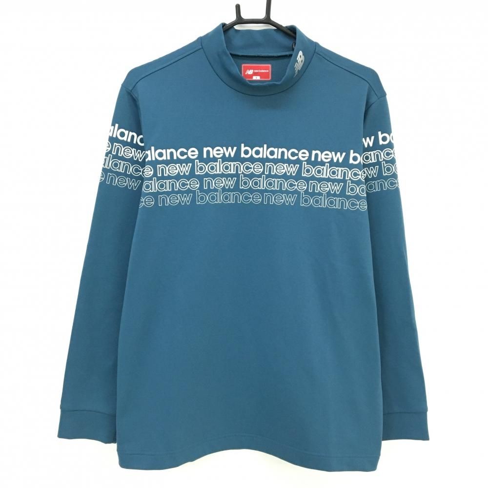 超 ニュー ンスゴルフ 長袖ハイネックシャツ スモーキーブルー×白 裏起毛 メンズ 5 L ゴルフウェア 2025年モデル Balance