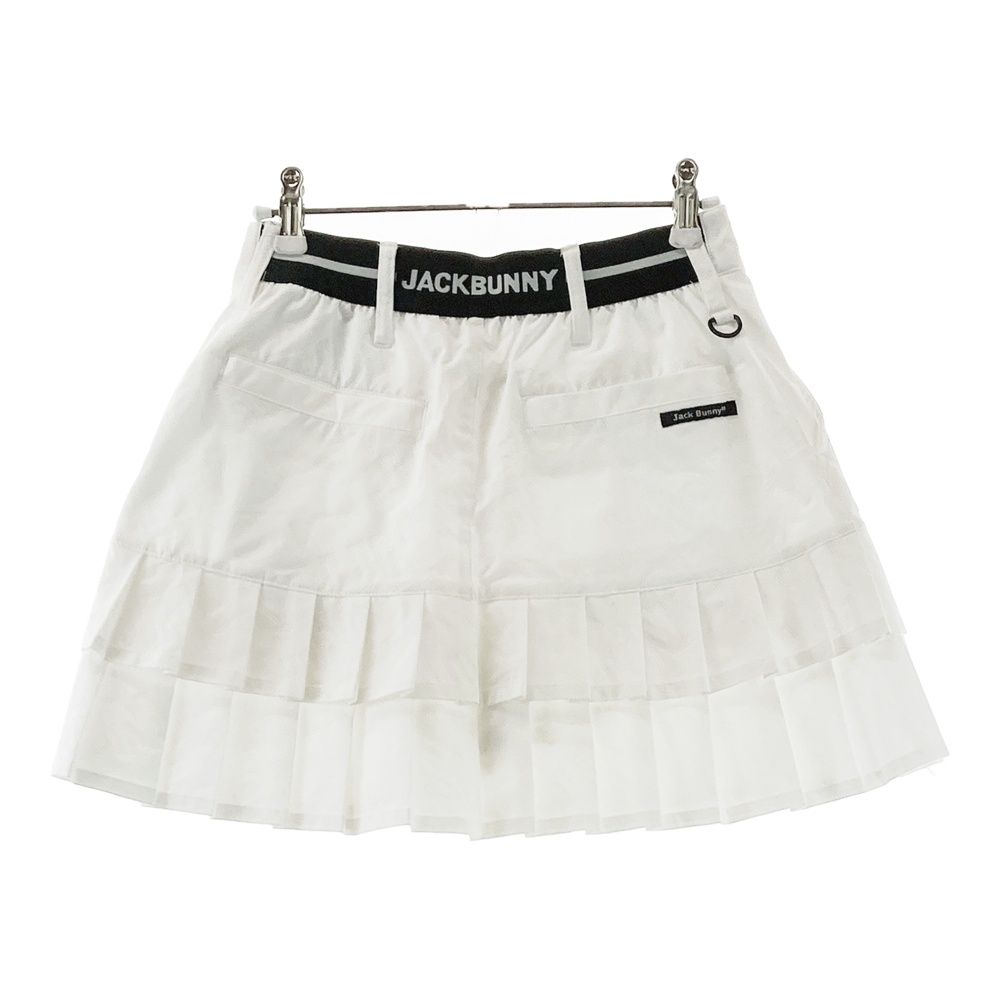 サイズ 0 JACK BUNNY ジャックバニー 263-2134110 裾プリーツ切替スカート ロゴ柄 ホワイト系 ゴルフウェア レディース ストスト
