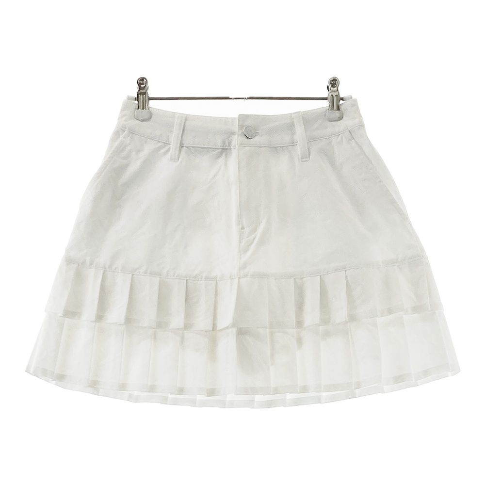 サイズ 0 JACK BUNNY ジャックバニー 263-2134110 裾プリーツ切替スカート ロゴ柄 ホワイト系 ゴルフウェア レディース ストスト