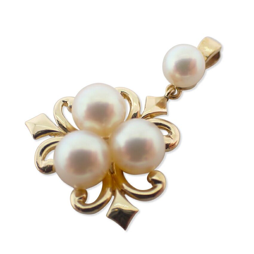 |ミキモト K 18 パール|アコヤ真珠 ４pc ペンダントトップ||j 128-7