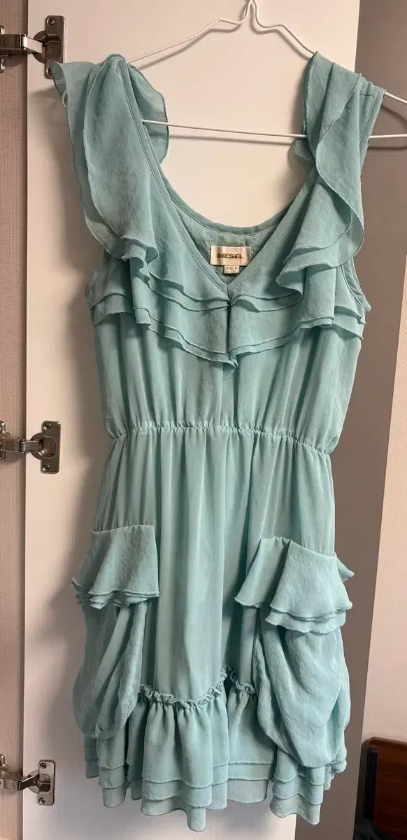 日本 ヴィンテージ ミント フリル ONE PIECE