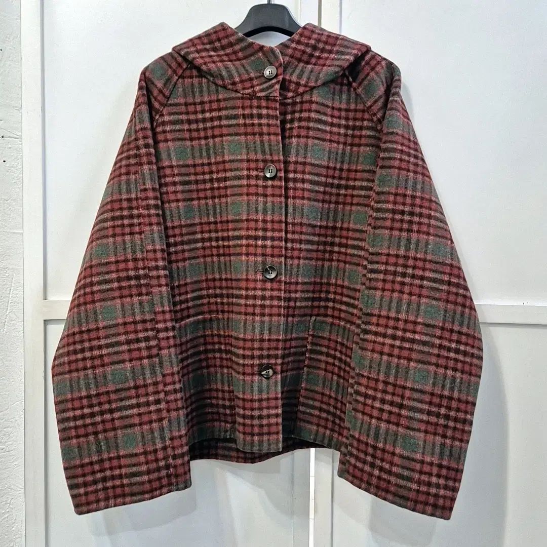 ハンドメイド CHECK フード コート