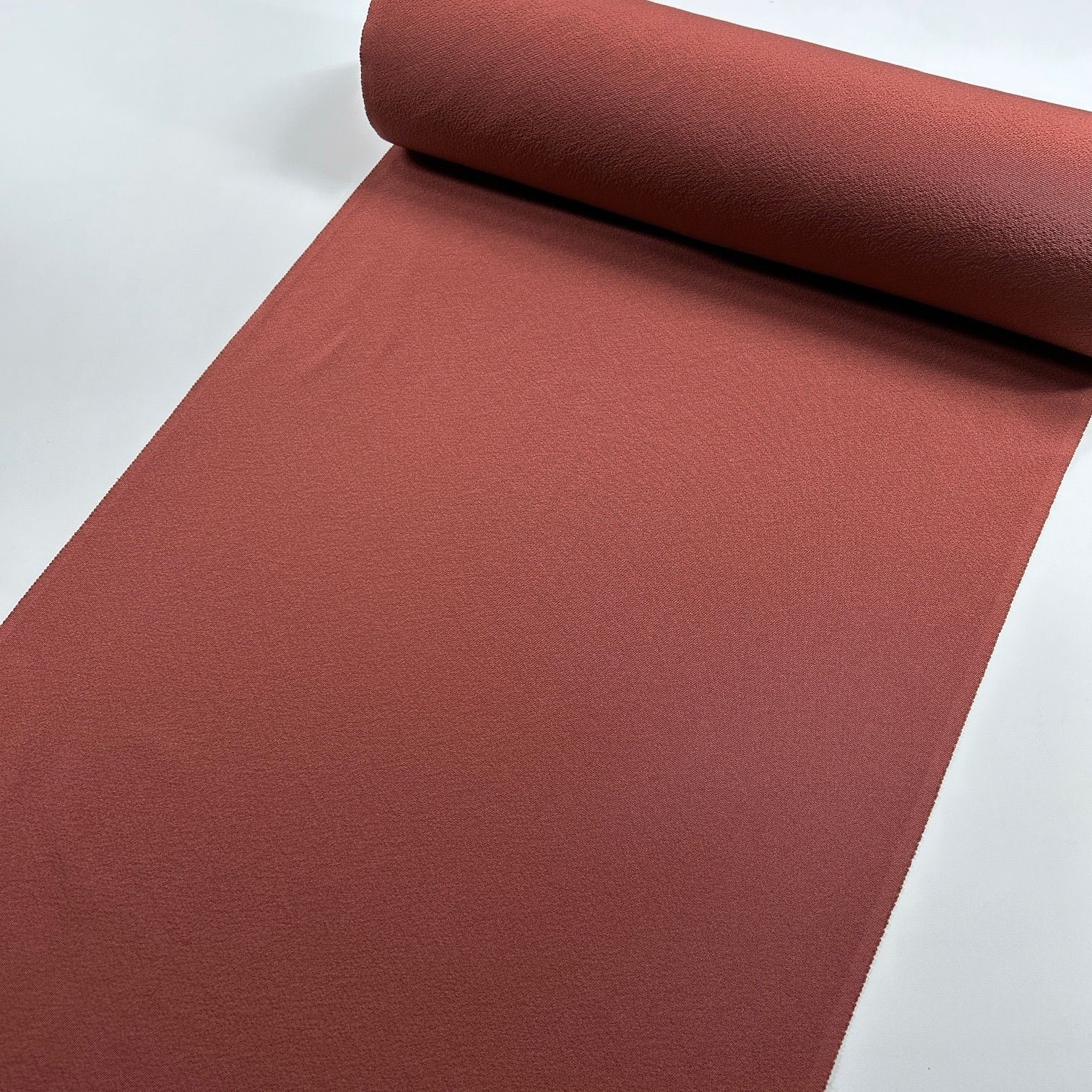 色無地 堅<!-利用不可文字-!>染 八掛付き 反物 1本 正絹 同梱 リメイク用 レンガ系 和裁練習用 A 101