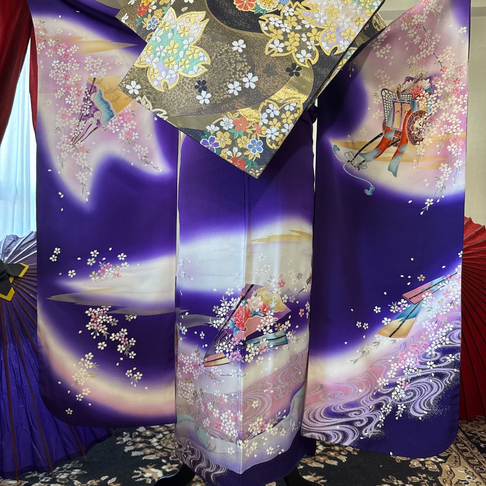 枝垂れ桜 金銀彩