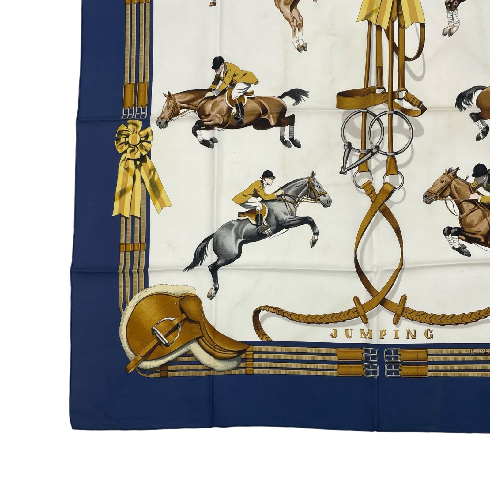 HERMES エルメス スカーフ シルク カレ90 ジャンピング JUMPING 馬