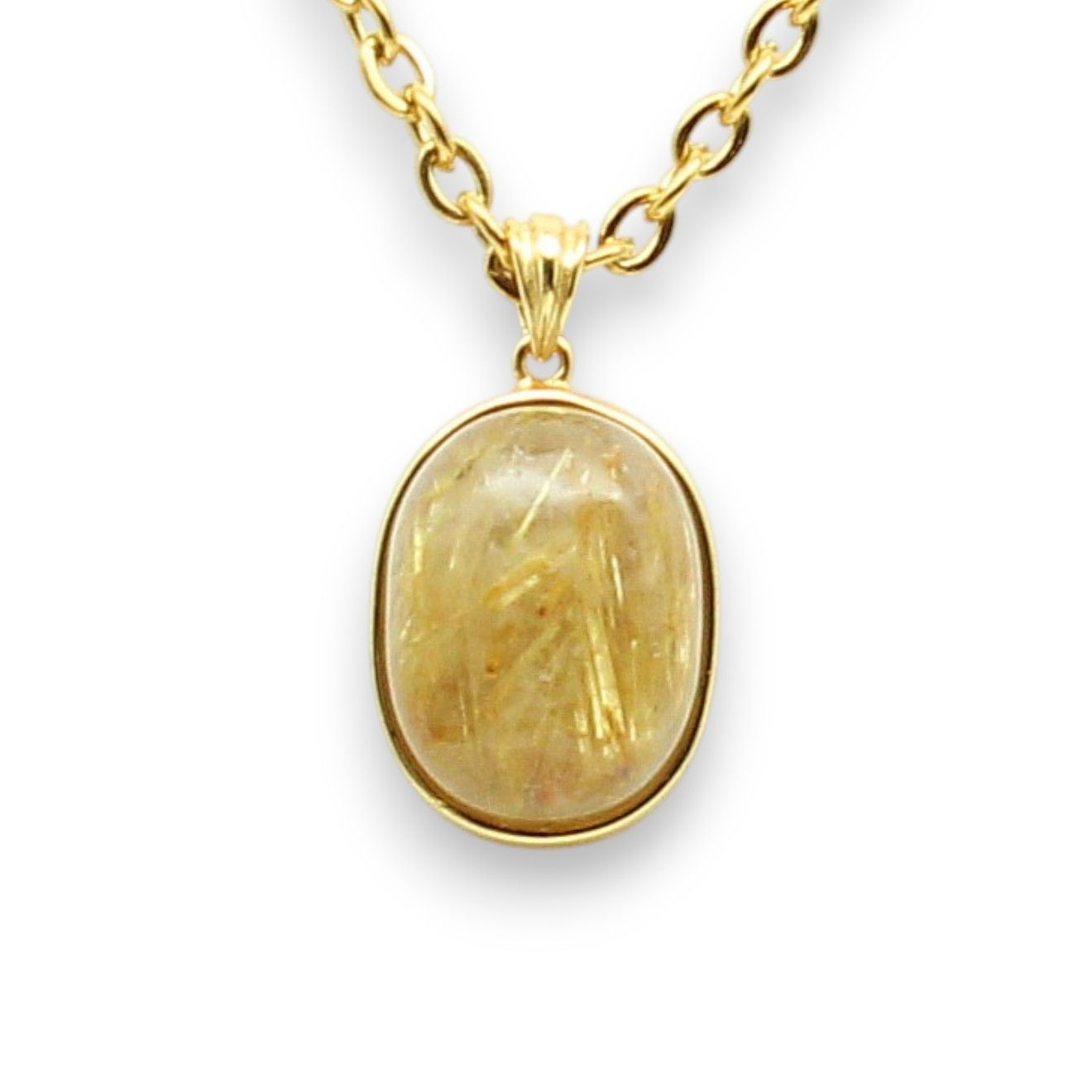 アクセサリー GOLDが目立つ 限定1点物 ルチルクォーツ ネックレス 
