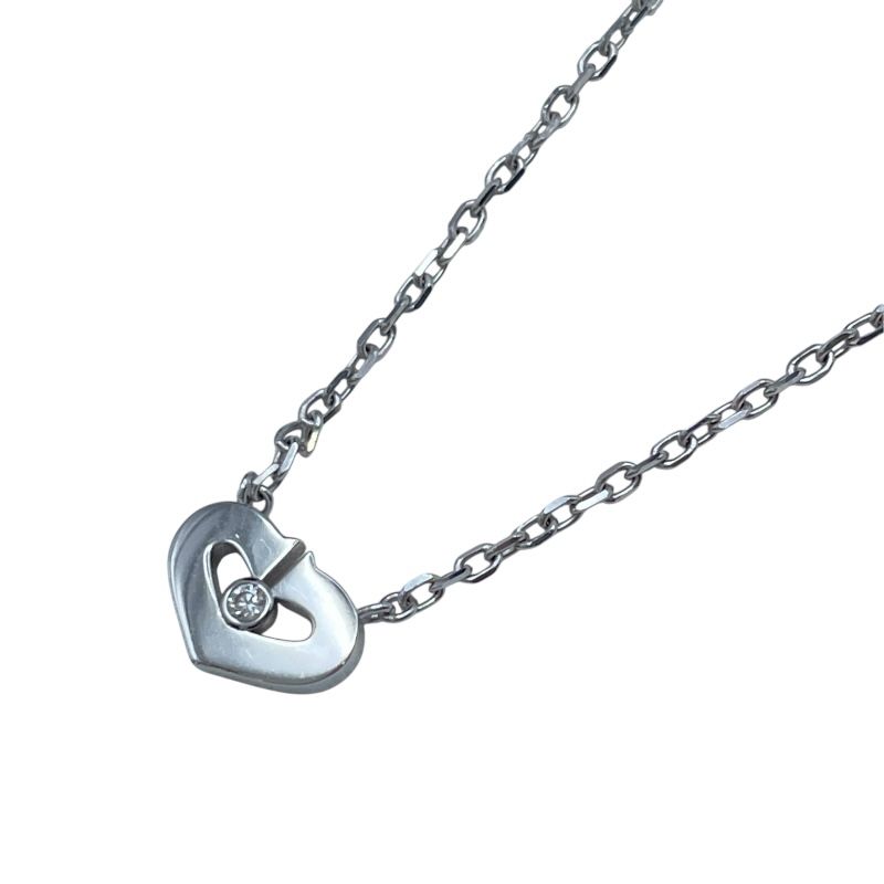カルティエ Cartier Cハートネックレス ホワイトゴールド Au 750 ダイヤモンド ジュエリー