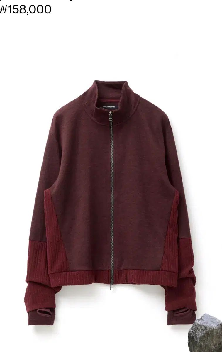 5 Hatchingroom ダブルスリーブトラックカーディガン DARK RED