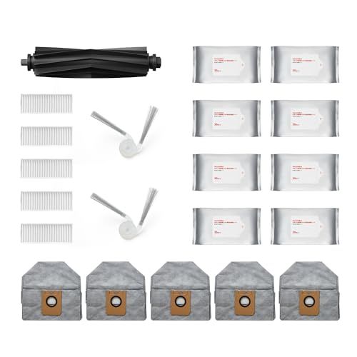 迅速に発送 SwitchBot ロボット掃除機 K 11 一年分アクセサリー 消耗品セット 交換用 部品 - ゴム製メインブラシ 絡まないサイドブラシ フィルター 交換用紙パック お掃除シート 36121 ca 4
