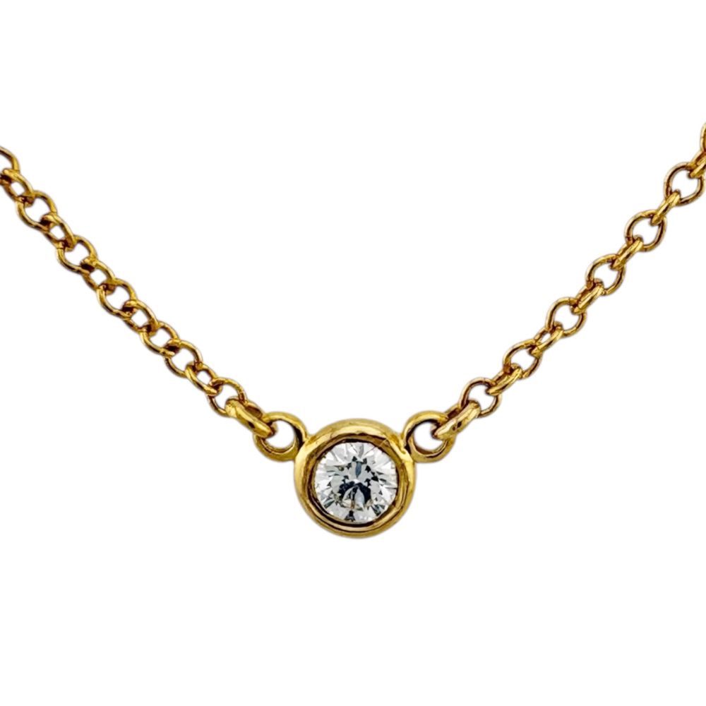 ティファニー バイザヤード 約0.05 ct ネックレス 18金 K 18イエローゴールド ダイヤモンド レディース TIFFANY-Co.