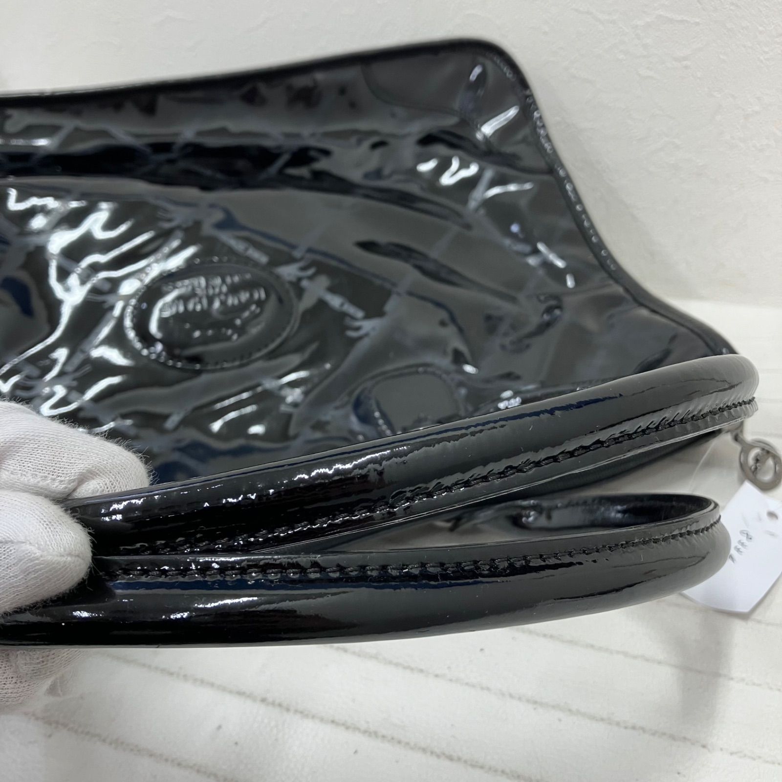 8334 LONGCHAMP ロンシャン トートバッグ ハンドバッグ エナメル