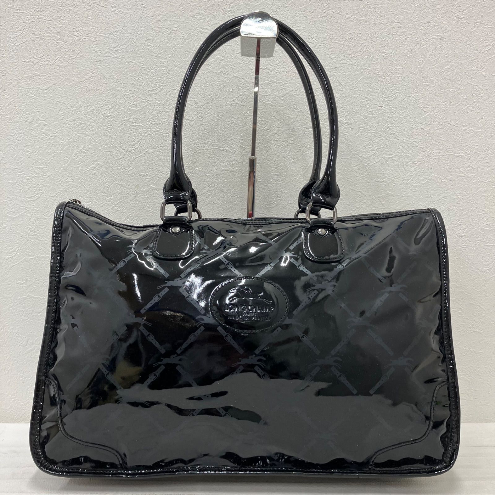 8334 LONGCHAMP ロンシャン トートバッグ ハンドバッグ エナメル 